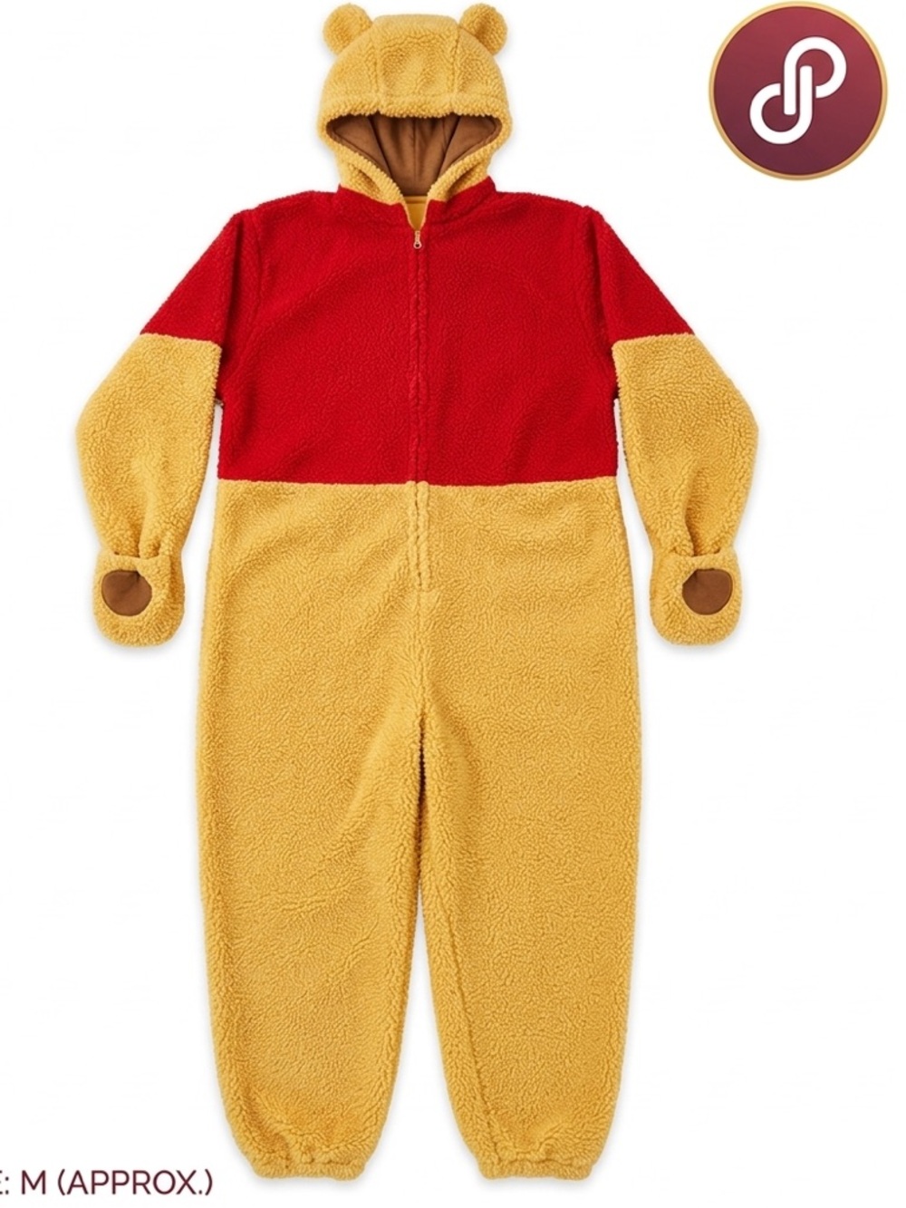 Disney Winnie the Pooh costume Sherpa fleece‎ Red and Yellow Fleece Footie